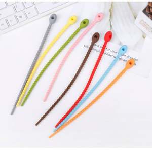 Attaches zippées en silicone multi-usages, détachables, multicolores, pour la maison et le bureau - Product Image 5