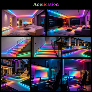 Tira de Luces LED RGBIC 5050 RGB de 24V 12V con 60, 72, 84, 96 LEDs para <span class=keywords><strong>TV</strong></span>, E-Sport, Compatible con Control por Voz y Sincronización Musical, Tira de Píxeles - Product Image 6