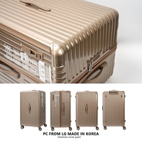 Valise à ouverture latérale de 33 pouces, durable, à coque rigide, avec 4 roues silencieuses à frein, grande capacité, élégante, classique et moderne