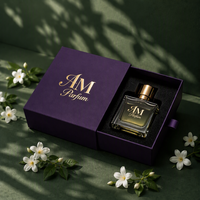 Boîte cadeau de luxe personnalisée en carton mat avec tiroir pour parfum, logo estampé à chaud or, impression quadricolore, aseptique, recyclable, pour le marché américain