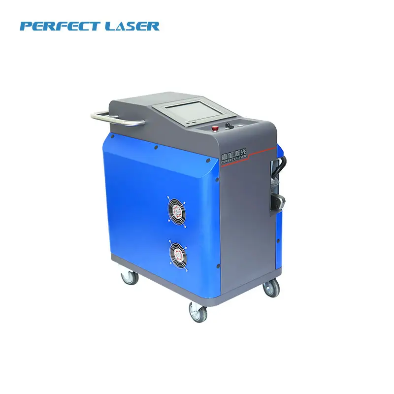 Pembersih Sistem Peralatan Pembersih Laser Serat Logam, Cetakan Industri Genggam Portabel 100W Permukaan Logam Penghilang Karat
