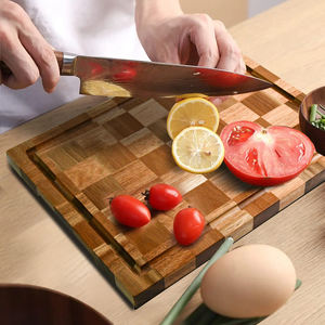 Ensemble de 3 planches à découper à grain fin Ensemble de planches à découper en bois d'acacia de haute qualité Planches à découper avec présentoir - Product Image 6