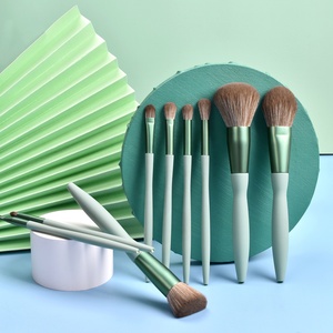 2021 Custom Logo 20 MOQ Luxury Diamond Synthetic Hair Face Kabuki <strong>Brush</strong> Kit 9pcs Black <strong>Makeup</strong> <strong>Brush</strong> Set <strong>Case</strong> - Product Image 2