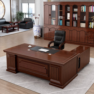 Escritorio Ejecutivo Moderno de Estilo Chino, Muebles de Oficina en Forma de L, Escritorio para Jefe con Gabinete de Almacenamiento para Espacio de Oficina - Product Image 1
