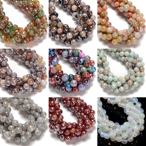Perles d'agate rayées dorées et vertes Kelingna de 6 mm, 8 mm, 10 mm, 12 mm, perles rondes facettées pour la fabrication de bijoux - Product Image 3