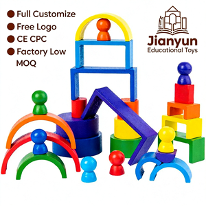 ของเล่นไม้แท้แบบเรียงซ้อนสำหรับเด็ก ของเล่นเสริม<span class=keywords><strong>พัฒนาการ</strong></span>แบบตั้งโต๊ะ ของเล่นบล็อกไม้สีรุ้งขนาดใหญ่ ของเล่นแบบซ้อนกันได้ ขายส่งจากโรงงาน - Product Image 1