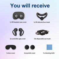 Ensemble 7 en 1 compatible avec les accessoires Meta/Oculus Quest 3s, housse en silicone VR, masque en silicone, poignée de manette, housse de protection