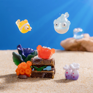 Mini Figuras de Animales Marinos de Resina, Mini Cangrejos y Plantas, Adornos para Acuarios, Decoraciones para Terrarios y Peceras DIY - Product Image 3
