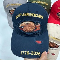 Casquette Unisexe 100% Coton de Haute Qualité avec Broderie Aigle USA, Édition Spéciale 250ème Anniversaire