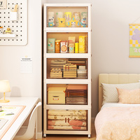 Armoire de rangement pliable moderne, organisateur multi-niveaux avec portes pour chambre à coucher