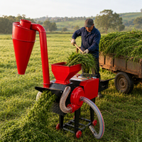 Hacheuse de fourrage 3 en 1, pour hacher, pétrir et broyer, pour tiges de maïs, pailles de riz, pailles de blé, herbe, céréales, ensilage et préparation d'aliments TMR