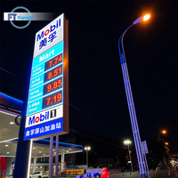 Panneau totem LED personnalisé pour station-service, éclairé, affichage des prix du carburant, signalisation extérieure en ACP aluminium pour l'image de marque des stations-service