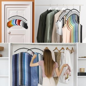 Metal Pants <strong>Hangers</strong> with <strong>15</strong> Clips Space-Saving Closet Organizer That Holds 30 Leggings Rubber-Coated Closet <strong>Hangers</strong> - Product Image 6