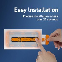 Protection d'écran en verre anti-poussière à pose rapide pour iPhone 12 13 14 15 Pro Max, transparente, confidentialité, installation facile, kit d'outils