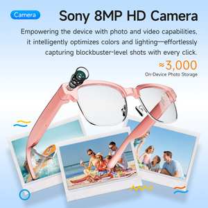 แว่นตาอัจฉริยะ AI รุ่น H03B บันทึกวิดีโอความละเอียด 1080P HD กันน้ำระดับ IP67 ป้องกันแสงสีฟ้า บันทึกแบบแฮนด์ฟรี เหมาะสำหรับการทำงานและการเดินทาง - Product Image 3