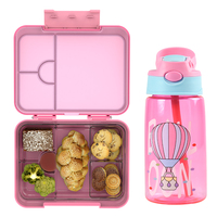 Ensemble de bento en plastique chauffant pour l'école Oumeng Boîte à lunch pour enfants sans BPA et bouteille d'eau