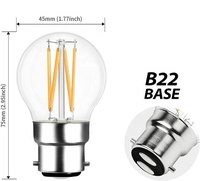 2023 G45 LED filament edison ampoule E26 E27 Base 4w 5W 6w industriel décorer ampoule vintage led filament ampoule