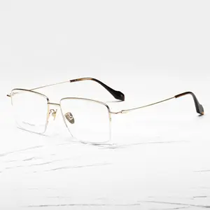 design rahmen brillen optische brille herren metall quadratisch auf lager augen randlos titan