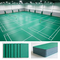 Tapis de sol pour terrain de badminton HANLI en PVC sable cristallin 4,5 mm, résistant à l'usure, réduction du bruit, surface sportive professionnelle, couleur personnalisée