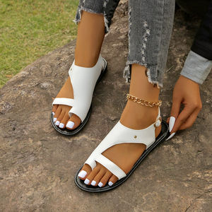 Nouvelles sandales plates romaines à lanières pour femme, grande taille, style européen et américain, modèle 2025, avec motif aquatique 881 - Product Image 4