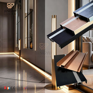 आधुनिक डिजाइन फर्श अंडरलेमेंट एल्यूमीनियम स्कर्ट बोर्ड धातु गोल्ड ब्लैक सिल्वर बेबोर्ड अनुकूलित - Product Image 3