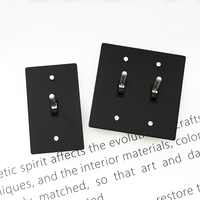 Interrupteur à bascule haut de gamme en laiton noir de style américain pour maison et hôtel, avec variateur LED, prise GFCI 15V USB Type-C CS-0350