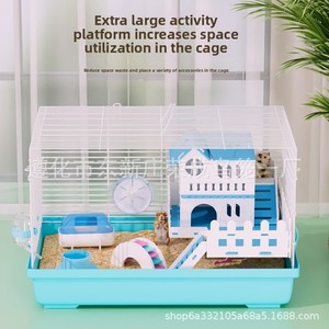 Cage à hamster 47 Basic Golden avec plateau en plastique, maison, rangement, grille métallique, pliable, grand <span class=keywords><strong>espace</strong></span>, facile à nettoyer - Product Image 2