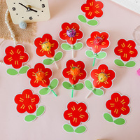 Cartes en papier pour emballages de sucettes florales de dessin animé, étiquettes faites à la main pour bonbons, pour les anniversaires d'enfants, les récompenses en classe et les cadeaux de remerciement