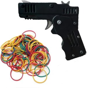 Резиновая лента пистолет мини игрушечный пистолет металлический складной для стрельбы игры на открытом воздухе головоломка для взрослых и детей