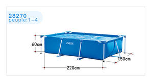 <span class=keywords><strong>INTEX</strong></span> 28272 Familia Marco de metal Piscina 300cmX200cmX75cm <span class=keywords><strong>Rectangular</strong></span> PVC Acero inoxidable Piscina sobre el suelo - Product Image 4