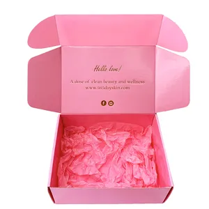 Eco Vriendelijke Roze Verzending Dozen Voor Schoenen Bloem Pruik Met Logo Afdrukken Abonnement Box Verpakking