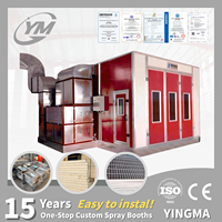 Cabine de peinture automobile YINGMA YM-QCKQF-0551, chauffage électrique 24 kW, 3 portes en aluminium, installation facile, certifiée CE, four de peinture personnel pour bricolage