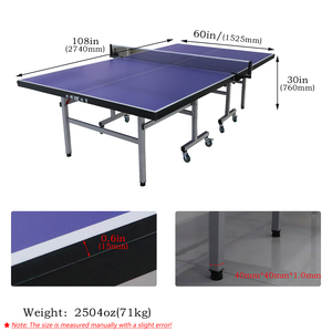 Mesa <span class=keywords><strong>de</strong></span> Tenis <span class=keywords><strong>de</strong></span> Interior Móvil <span class=keywords><strong>de</strong></span> MDF con Patas Reforzadas y Ruedas, Mesa <span class=keywords><strong>de</strong></span> <span class=keywords><strong>Ping</strong></span> <span class=keywords><strong>Pong</strong></span> Plegable <span class=keywords><strong>de</strong></span> 15 mm <span class=keywords><strong>de</strong></span> Grosor para Ahorrar Espacio - Product Image 2