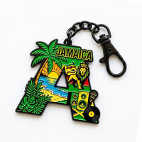 Llavero de Metal con Diseño de Mapa de Jamaica, Souvenir de Viaje Personalizado, Diseño de Dibujos Animados, Ecológico, de Aleación de Zinc