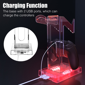 컨트롤러 콘솔 및 충전 독 스테이션이 있는 헤드폰용 브래킷 RGB 베이스 홀더 행거 - Product Image 4
