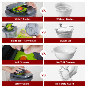 10 <strong>in</strong> <strong>1</strong> Salad Spinner With <strong>Vegetable</strong> Chopper Slicer Large Capacity Lettuce Dryer With Egg Separator &amp; Safety Guard - Product Image 2