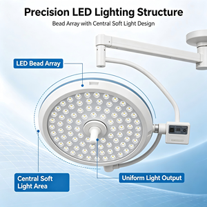 โคมไฟ LED ไม่มีเงาสำหรับใช้ทางการแพทย์ใช้ในการผ่าตัดโคมไฟสองหัวสำหรับการทำงานของมนุษย์และสัตวแพทย์ - Product Image 1
