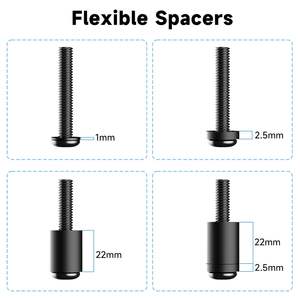 Kit de <span class=keywords><strong>tornillos</strong></span> de montaje <span class=keywords><strong>para</strong></span> TV, 100 Uds., <span class=keywords><strong>tornillos</strong></span> universales <span class=keywords><strong>VESA</strong></span>, espaciadores, arandelas, acero chapado en zinc, Samsung/Sony/LG, 80 ", se adapta a todos - Product Image 6