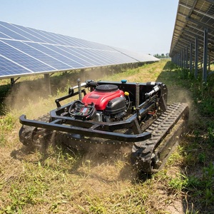 Tondeuse robot hybride sur chenilles télécommandée Black Warrior 608cc Loncin 1000W*2 800mm pour pente de 70 degrés Ferme solaire Nouveau - Product Image 1