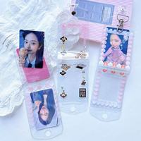 Kleinserienfertigung: Individueller 3-Zoll PVC-Kartenhalter, doppelseitig, 4-Slot-Fotoetui, Foto-Schlüsselanhänger & Ausweishalter für K-Pop-Fans