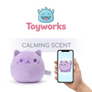 Custom Round purple <strong>cat</strong> <strong>Plush</strong> Embedded Calming Relaxing Scent Soothing Stress Relief Personalized Brand Mascot Toy - Product Image 1