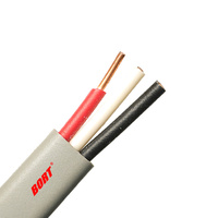 Kabel Tembaga Padat Pipih 3 Inti 2.0mm 600V Standar PSE VVF (Hitam Putih Merah) untuk Pengkabelan Interior Daya Tinggi