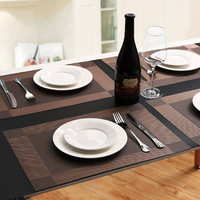 Set de table anti-brûlure isolant thermiquement, tapis de table haut de gamme en PVC résistant à la chaleur, carré, style moderne minimaliste, couleur unie