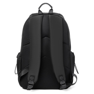 Laptop Backpack For Men 15 Inches Gray Solid Color Travel School Bag With Front Pocket And Orange Zip <b>Pullers</b> - Product Image 3