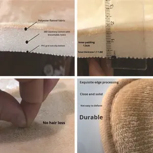 שטיח אמבטיה פלנל מעובה מרופד סופר רך סופג ללא החלקה ייבוש מהיר ניתן לכביסה במכונה שטיח אמבטיה לאמבטיה ומקלחת - Product Image 2