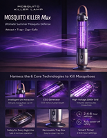 Lámpara Antimosquitos Eléctrica con Sensor de Luz, Luz Nocturna LED Púrpura, Impermeable, con Batería Integrada para Acampar al Aire Libre