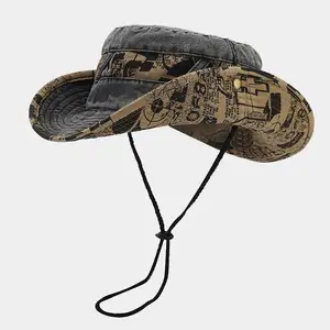 Oemカスタムロゴ冬の漁師の帽子耐性UV保護リバーシブルユーズド加工バケットハットキッズ