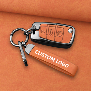 ฝาครอบกุญแจรถโลหะพรีเมียมสำหรับ Audi A4L A6L Q5L A3 <span class=keywords><strong>A6</strong></span> A5 <span class=keywords><strong>Etron</strong></span> - สีส้มเทา ป้องกันเต็มรูปแบบ - Product Image 2