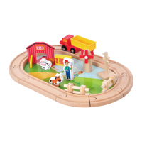 Jouets de train en bois, piste de ferme, jouets d'assemblage de piste DIY pour enfants