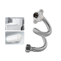 Tuyau flexible en métal tressé à Double filetage femelle en acier inoxydable 304/202/201, robinet de salle de bain et de toilette, tuyau d'entrée d'eau